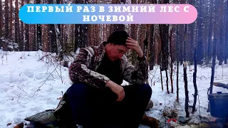 Одиночный зимний поход в лес с ночевой.