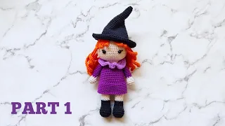 THE WITCH | PART 1 | HEAD & HAIR | AMIGURUMI TUTORIAL | HOW TO CROCHET