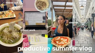 🎀 productive day vlogs | school work, cinema, dinner out, grwm, little haul