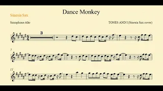 TONES AND I - Dance Monkey (Sinesia Sax cover) / Alto Sax Sheet Music & Backing Track