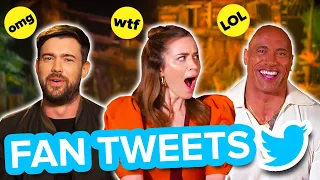 Dwayne Johnson, Emily Blunt & Jack Whitehall React To Fan Tweets