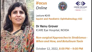 Lecture#245, Strabismus#32, Dr Renu Grover, Nonsurgical Approach to Strabismus, Oct 7, 2022, 8:00 PM