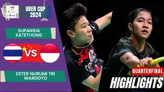 Supanida Katethong (THA) vs Ester Nurumi Tri Wardoyo (INA) - QF | Uber Cup 2024