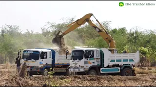 Best Caterpillar 312C Excavator Working On New Layer Lands | Excavator Loading Dirt On Truck