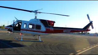 Bell 212 Twin Huey Helicopter Engine Startup & Takeoff to Fight Wildfire N9122Z