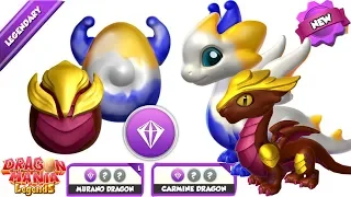 MURANO Dragon + CARMINE Dragon Hatching ! LEGENDARY Dragons | Dragon Mania Legends Gameplay |1522 HD