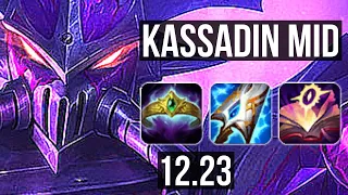 KASSADIN vs SYNDRA (MID) | 69% winrate, 22/2/4, Legendary, 6 solo kills | EUW Master | 12.23