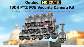 Techage 16CH 4MP 5MP 8MP PTZ AI POE Security IP Camera System 4K CCTV