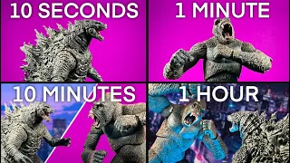 SPEED CHALLENGE: Godzilla x Kong Stop Motion (10 Seconds, 1 Minute, 10 Minutes, 1 Hour)