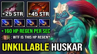 WTF +160 HP Per Second | Unkillable 1v5 Tank Huskar with 7Min Armlet Insane Burn DPS 7.30e Dota 2