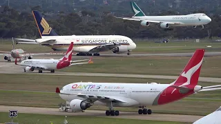 90 min Melbourne Airport ! (MEL) 🇦🇺 Plane Spotting, RUSH HOUR, Heavy planes landing/Take off