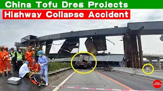 China Bridge  Suddenly Collapsing on car 2022，Tofu Dreg Project | China news#china #CollapsingBridge