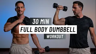 30 Min FULL BODY DUMBBELL Workout - Strength Training At Home