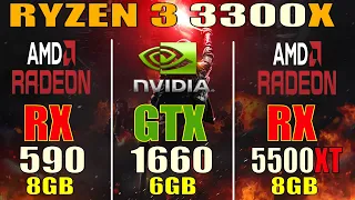 RX 590 vs GTX 1660 vs RX 5500XT | RYZEN 3300X @ STOCK | PC GAMES TEST |