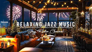 Relaxing Cozy Night at Beautiful Rooftop Coffee Shop Ambience✨Soothing Jazz Music to Chill Out