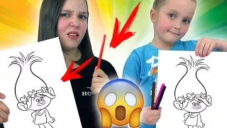 3 Маркера Челлендж  с ОДНИМ ФЛОМАСТЕРОМ ? Новые Правила Веселый Результат / 3 markers challenge