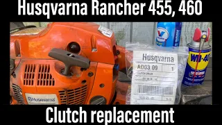 How to - Husqvarna Rancher 455, 460 Clutch Drum Sprocket Replacement - 537 29 16-04 - chainsaw