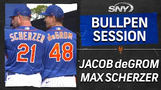 Jacob deGrom and Max Scherzer throw side-by-side bullpen session | Mets Spring Training | SNY