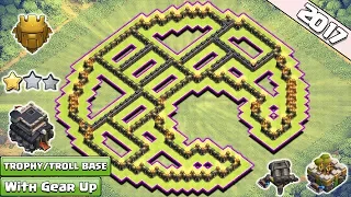 TH9 New Update BEST MOON TROLL Base ♦ TH9 Trophy Base with Gear up Archer Tower & Double Cannon