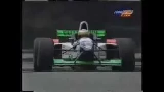 Giancarlo Fisichella (Minardi M195B) qualifying run - 1996 San Marino Grand Prix