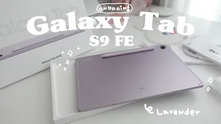 Samsung Galaxy tab S9 FE Aesthetic unboxing / Lavender color / 128GB