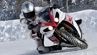 EXTREME 258 KM/H SUR LA GLACE : MATCH PORSCHE GT3 RS FACE A YAMAHA YZF 1000 R1