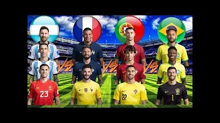 Argentina 🆚 France 🆚 Portugal 🆚 Brazil 😲🔥 (Messi, Mbappe, Ronaldo, Neymar, Vini jr, Di maria) 😲🔥