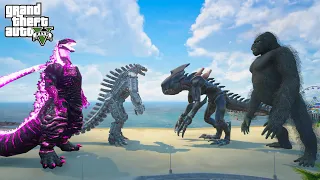GTA 5 Mods: Mechagodzilla and Shin Godzilla vs Gastarid Team
