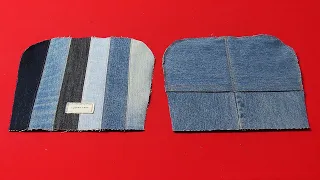 DIY청바지 자투리 원단 절대 버리지 마세요! "명품백"이 됩니다!/cute denim "stripe patchwork tote bag" tutorial/ scraps