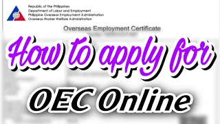 How to apply for OEC Online basta same employer #free #poea #dubai #oec