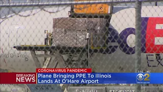 Plane Lands At O'Hare From China With PPE Supplies