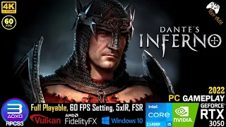 Dantes Inferno PC Gameplay | RPCS3 | Full Playable | PS3 Emulator | 4k60FPS | 2022 Latest