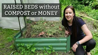 How to Fill a Raised Garden Bed without COMPOST or MONEY | Hugelkultur Inspired Vegetable Beds