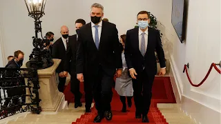 Pressekonferenz mit Bundeskanzler Karl Nehammer und Ministerpräsident Mateusz Morawiecki