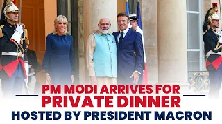 PM Modi arrives for private dinner hosted by President @EmmanuelMacron
