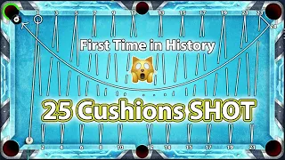 25 CUSHIONS SHOT First Time in History of 8 Ball Pool - Moonlight Level MAX Slippery ICE GamingWithK