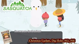 Sneaky Sasquatch News - Christmas Update | Dig holes #65, 66 | Snowball fight | build Snowman