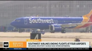 Southwest Airlines ending flights at 4 airports