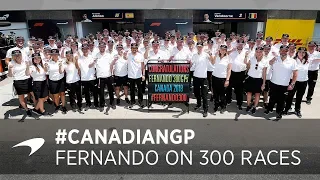 Fernando celebrates 300 Grand Prix Appearances!