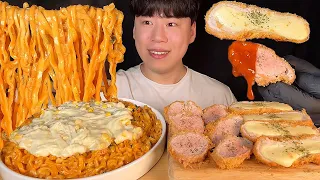 SUB) Korean food corn cheese cream jin jjambbong & cheese pork cutlet mukbang