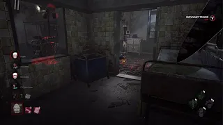 Dead by Daylight catching a Feng Min who run in a hospital