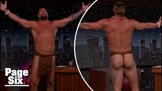 Jason Momoa strips down in the middle of Jimmy Kimmel interview | Page Six Celebrity News