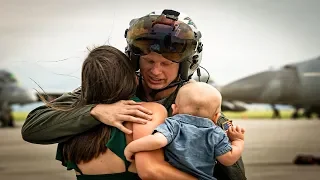 Emotional . Soldiers Homecoming Video | Fighter Squadron Return Home From a 3 Month Deployment