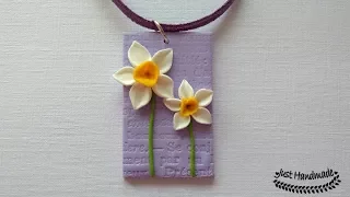 ~JustHandmade~ Polymer clay (fimo) daffodil pendant tutorial