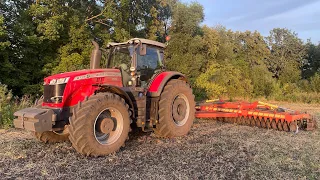 Вся бригада на одном поле | Начало Уборки Ячменя 2022 | Дискование на Massey Ferguson 8737S