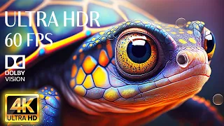 4K HDR 60fps Dolby Vision with Animal Sounds & Calming Music (Colorful Dynamic)