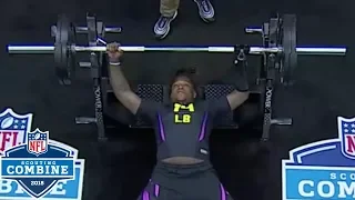 Shaquem Griffin's Bench Press with Prosthetic Hand | 2018 NFL Combine Highlights