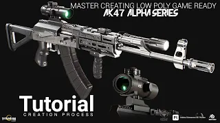 Master Ak47 Alpha Rifle Creation in Blender and Substance 3D Painter I Preview