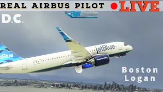 DC to Boston | Real Airbus Pilot | FlyByWire A320 | MSFS