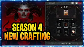 Diablo 4 Season 4 NEW Crafting Explained : Tempering and Master working New Endgame Itemization